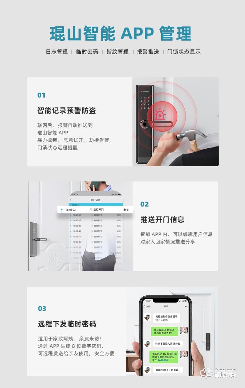 琨山通用智能锁 D79家用防盗门智能锁大门电子锁