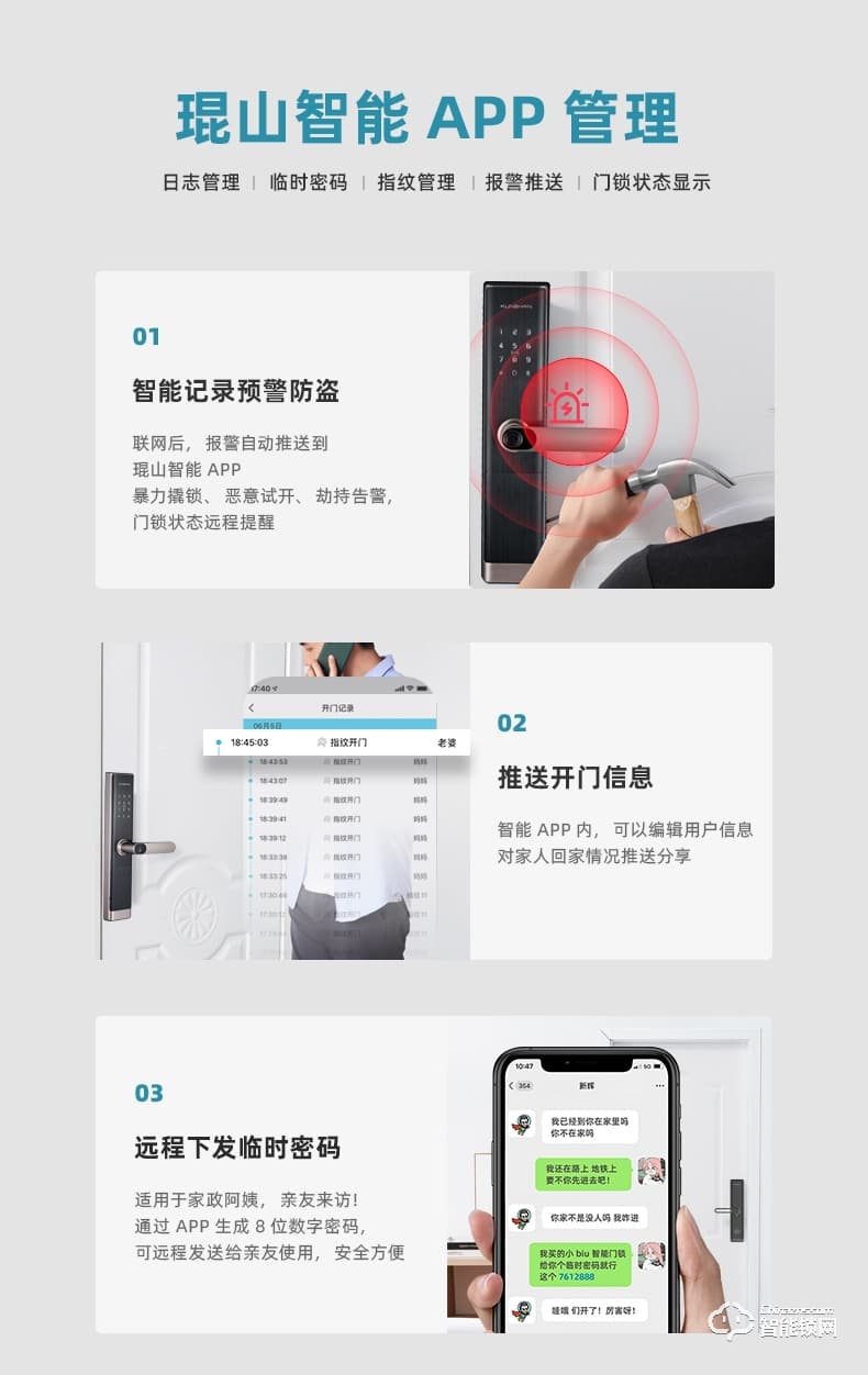 琨山通用智能锁 D77家用防盗门电子密码锁大门锁